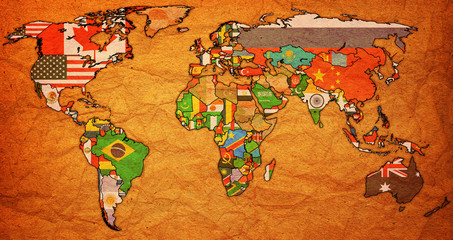 World Trade Organization territory on world map