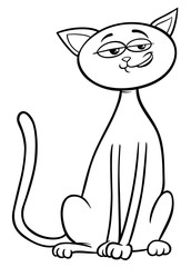 sitting cat cartoon character color book