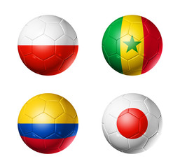 Fototapeta premium FlagSoccerball-Group-H