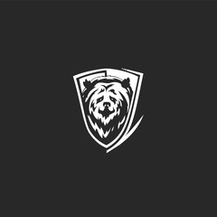creative simple bear face logo vector