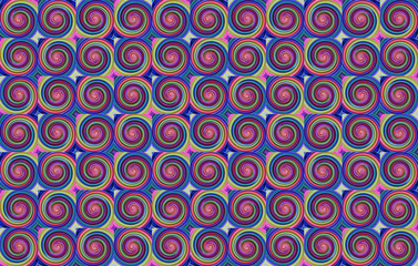 lilac dark background with multi-colored circles green pink infinite row of colorful cell