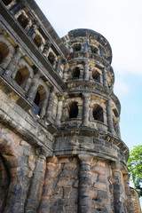 tower of ancient Porta Nigra (Black Gate) in Trier