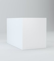 Realistic White Cube With Shadow. 3d illustration