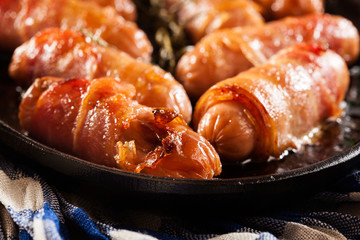 Pigs in blankets in baking dish