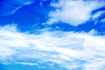 beautiful  clouds on a blue sky