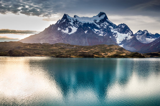 Torres del Paine and Pehoe Lake, Patagonia, Chile