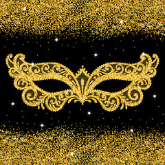 Illustration with Venetian carnival mask.  Can be used for scrapbook, postcards, etc.