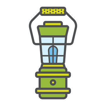 green camping lantern icon clip art preview