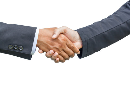 Handshake. It is a collective agreement to work. isoleted, clipping path