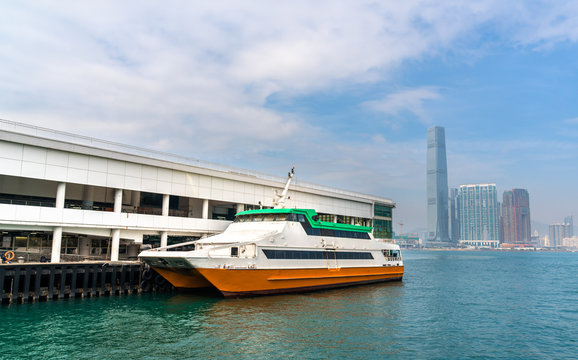 Boat at the Central Ferry Piers in Hong Kong