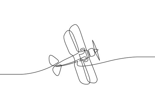 recommend clip art: biplane one line