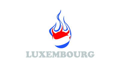 luxembourg flag and fire ball