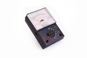 analog multimeter isolated on white background with clipping path