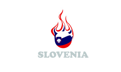 slovenia flag and fire ball