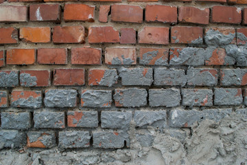 brick wall under construction