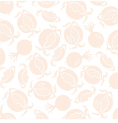 Soft fruit design element . Soft beige slice of pomegranate on a  white background.