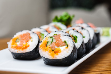 Rolls with salmon