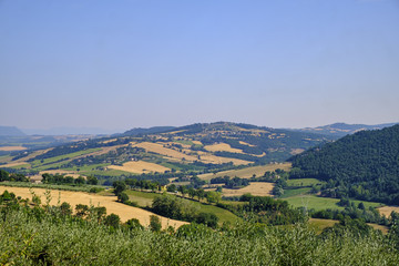 Fototapeta na wymiar Country landscape along the road to Todi