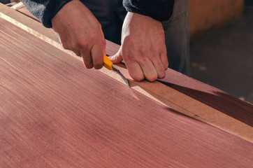 roll of oak veneer