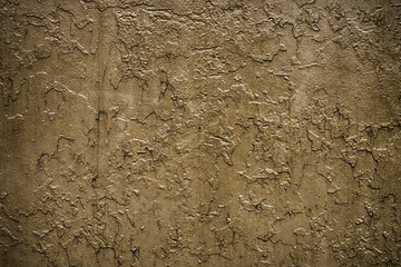Shabby oil paint on the metallic surface
