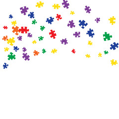 Confetti Background Pattern. Puzzle pieces and big ideas design, vector illustration graphic