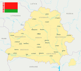 Fototapeta premium Belarus Map - Detailed Vector Illustration