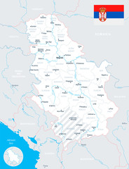 Serbia Map - Detailed Vector Illustration