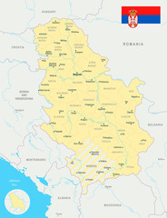 Serbia Map - Detailed Vector Illustration