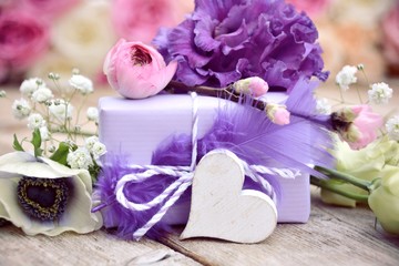 Grußkarte - Geschenk Flieder Pastell - Muttertag, Hochzeit, Geburtstag, Konfirmation - Trendy Farbe