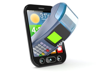 Smart phone with credit card reader