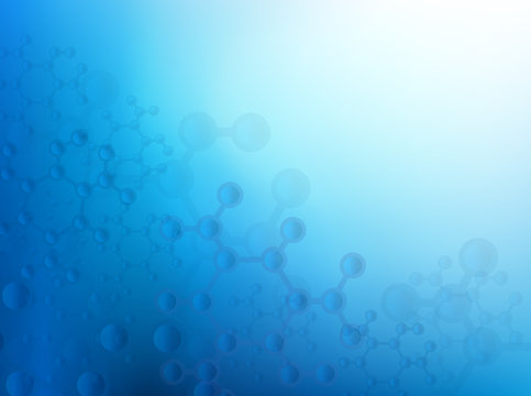  Abstract Illustration for any Medical and Science Molecular Structure Concept on Blue Gradient Background