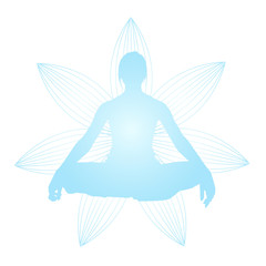 Silhouette of woman in lotus pose - meditation and spirituality