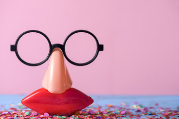 fake glasses, nose and mouth