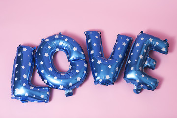 letter-shaped balloons forming the word love