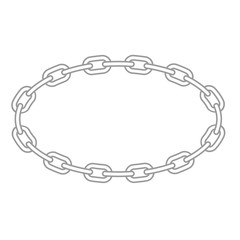 Chain oval frame - metallic links round border