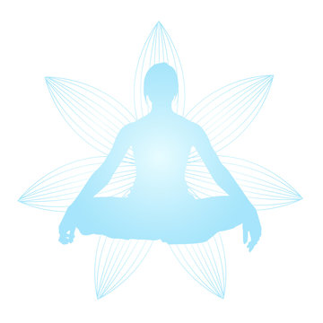 recommend clip art: Silhouette of woman in lotus pose - meditation and spirituality