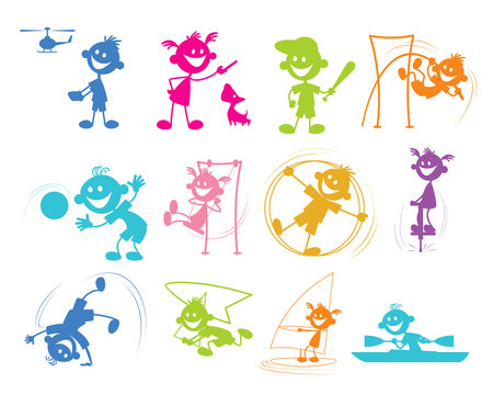 Playing cartoon children