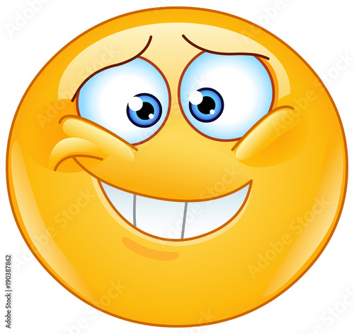 “Embarrassed insecure emoticon” Stock image and royalty-free vector