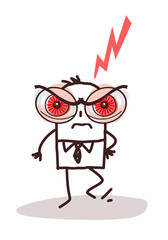 Obraz premium Cartoon Man with Big Angry Eyes