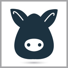 Pig head simple icon
