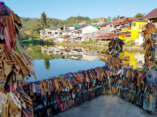 Kanchanaburi, Thailand - December 13, 2017: Panorama size of Ban E-tong Village Stay Nearly Pilok...