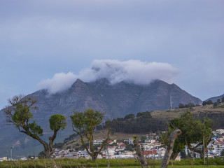 Lion Head mountain covered by clouds