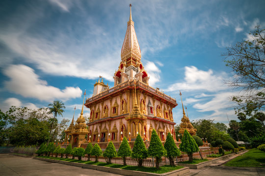 Beautiful pagoda in Chalong temple at Phuket town, Thailand.