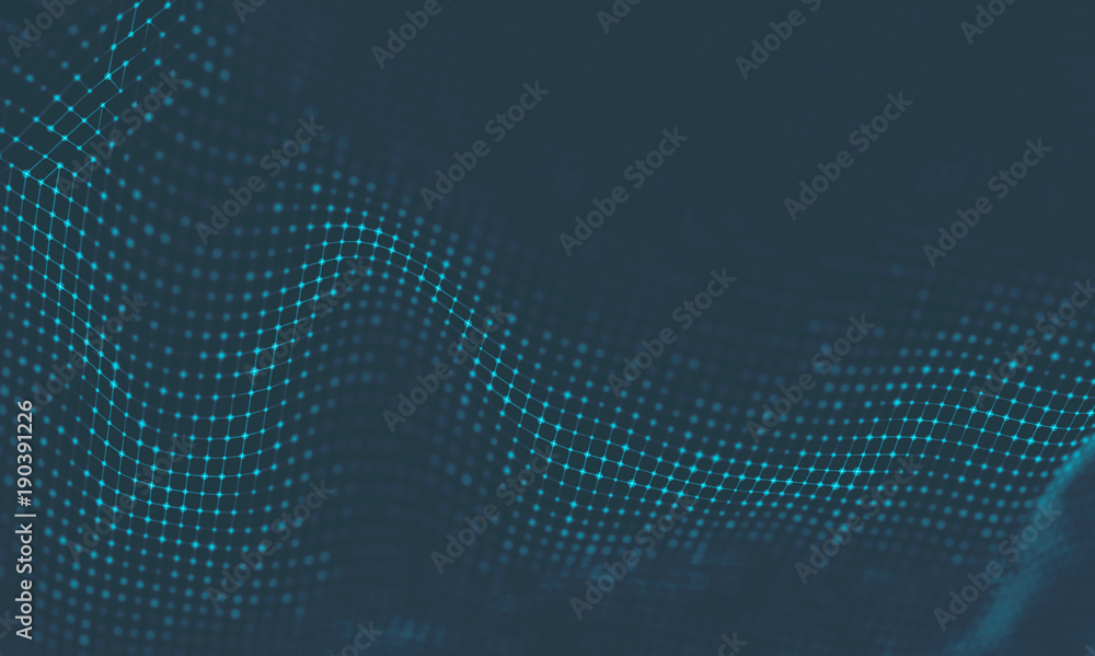 Aufkleber abstract music background. big data particle flow visualisation. science infographic futuristic illu