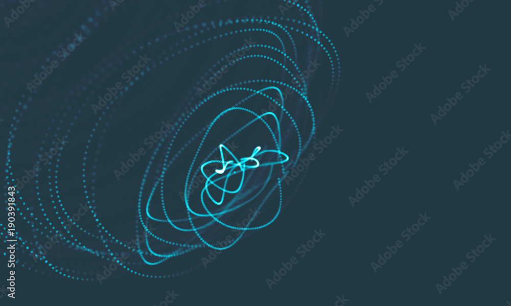 Aufkleber abstract music background. big data particle flow visualisation. science infographic futuristic illu