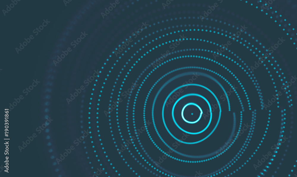 Aufkleber abstract music background. big data particle flow visualisation. science infographic futuristic illu
