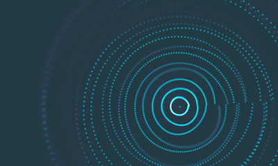  Abstract Music background. Big Data Particle Flow Visualisation. Science infographic futuristic illustration. Sound wave. Sound visualization