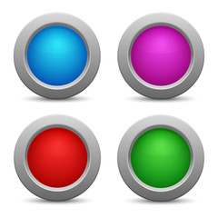 Set of colorful web buttons. Vector illustration.