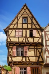 Fototapeta na wymiar Riquewihr. Maisons à colombages. Alsace, Haut Rhin. Grand Est 
