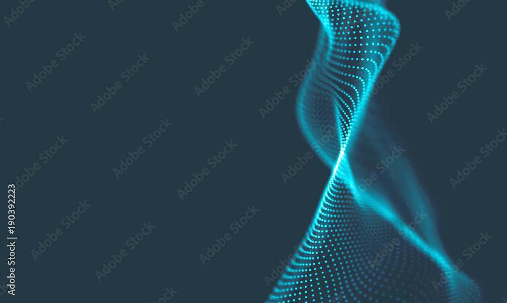 Aufkleber abstract music background. big data particle flow visualisation. science infographic futuristic illu